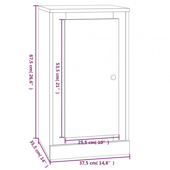 Buffet chêne sonoma 37,5x35,5x67,5 cm bois d'ingénierie