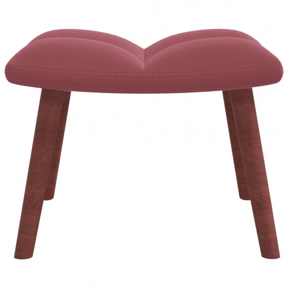 Chaise de relaxation avec repose-pied Rose Velours