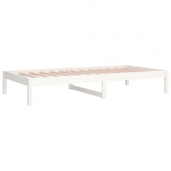 Lit de jour Blanc 80x200 cm Bois de pin massif