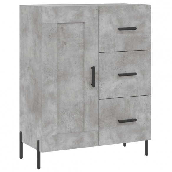 Buffet haut Gris béton 69,5x34x180 cm Bois d'ingénierie