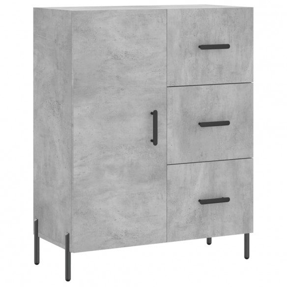 Buffet haut Gris béton 69,5x34x180 cm Bois d'ingénierie