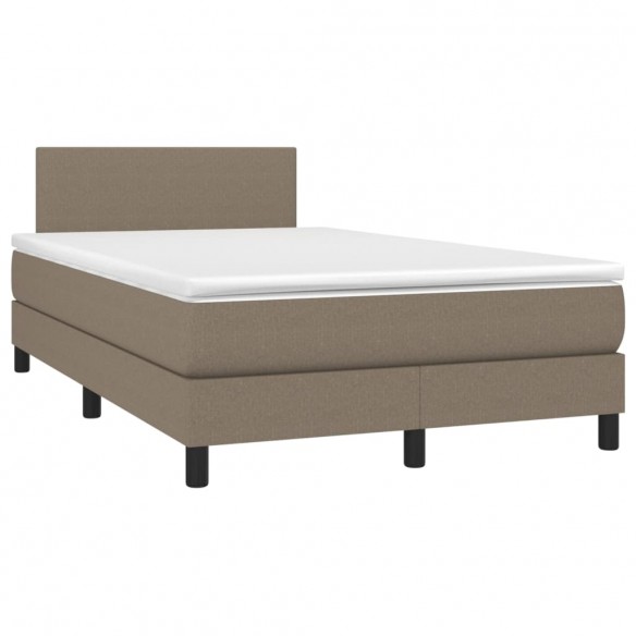 Cadre de lit avec matelas Taupe 120x200 cm Tissu