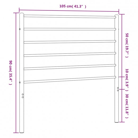 Tête de lit métal blanc 100 cm