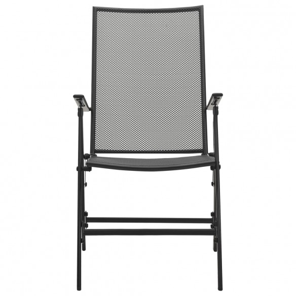 Chaises pliables en maille 4 pcs Acier Anthracite