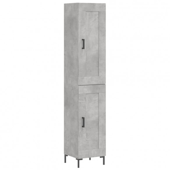 Buffet haut Gris béton 34,5x34x180 cm Bois d'ingénierie