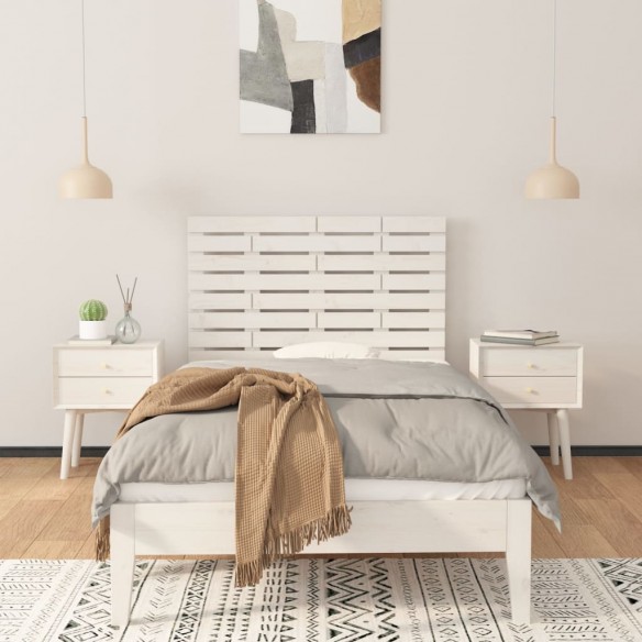 Tête de lit murale Blanc 81x3x63 cm Bois massif de pin