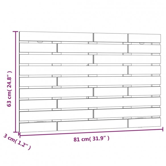 Tête de lit murale Blanc 81x3x63 cm Bois massif de pin