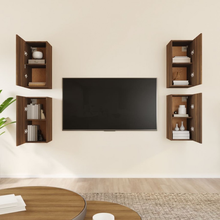 Meubles TV 4 pcs Chêne marron 30,5x30x60 cm  Meubles TV 4 pcs Chêne marron 30,5x30x60 cm