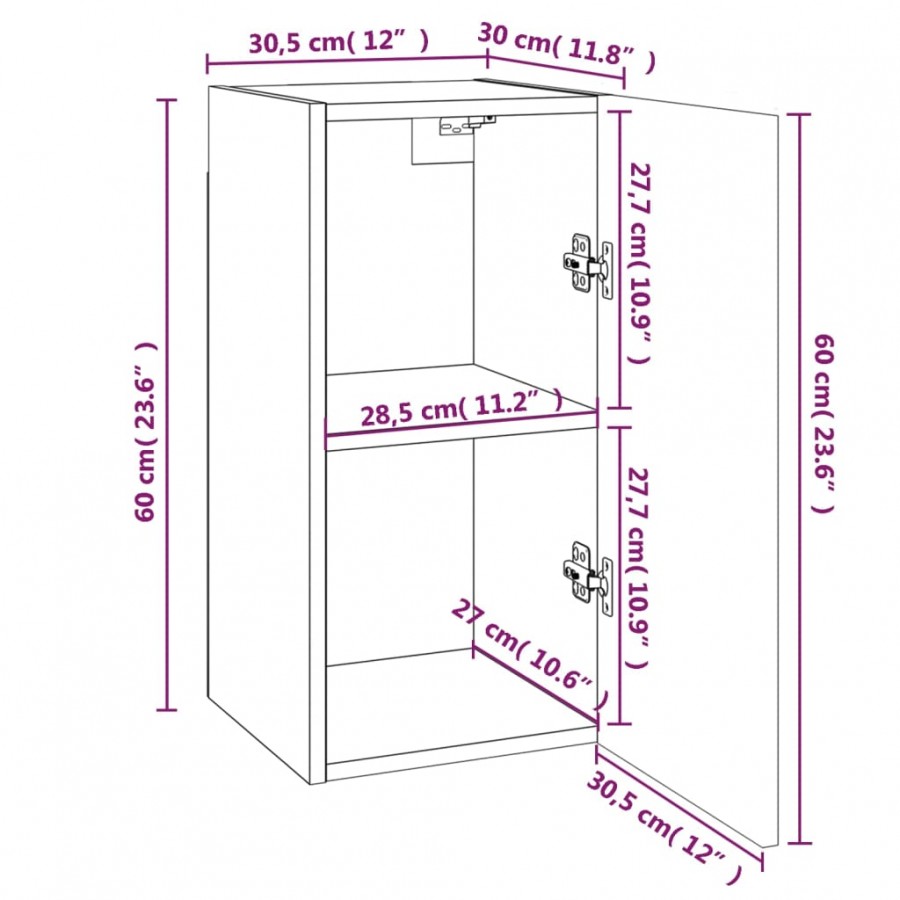 Meubles TV 4 pcs Chêne marron 30,5x30x60 cm  Meubles TV 4 pcs Chêne marron 30,5x30x60 cm