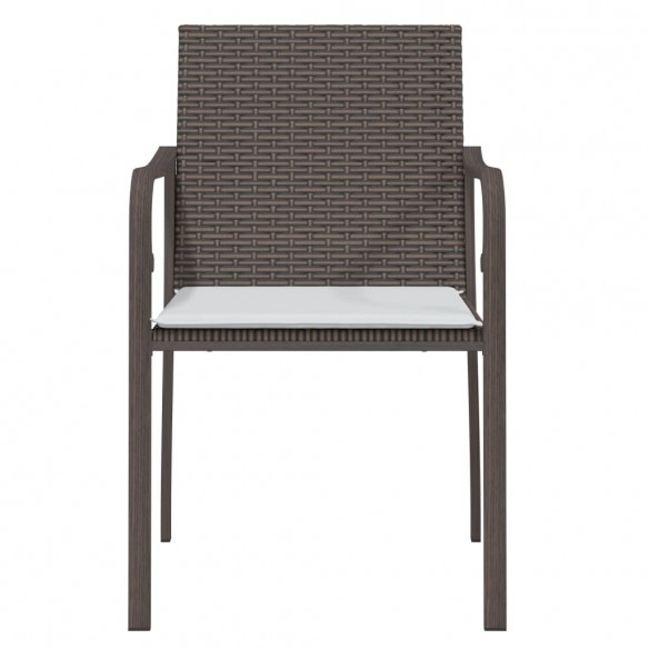 Chaises de jardin et coussins lot de 4 marron 56x59x84 cm rotin