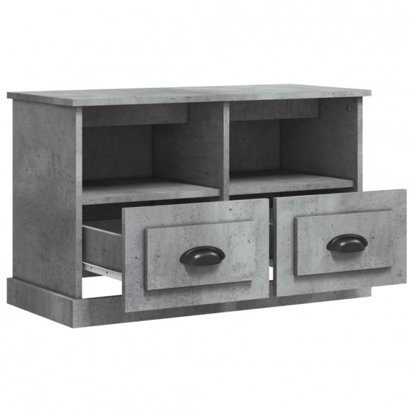 Meuble TV gris béton 80x35x50 cm bois d'ingénierie