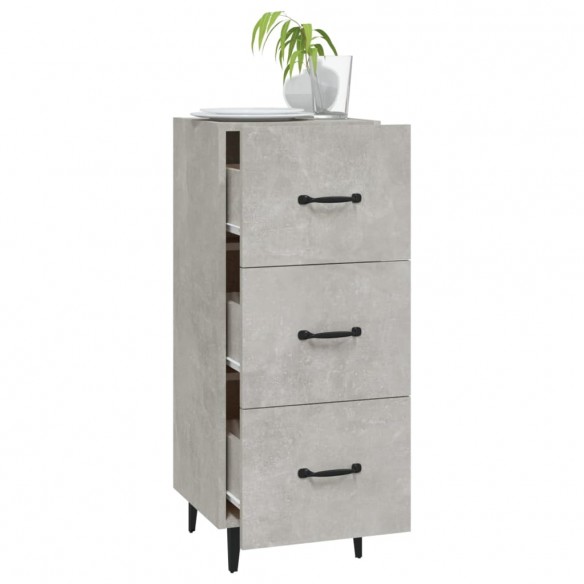 Buffet Gris béton 34,5x34x90 cm Bois d'ingénierie