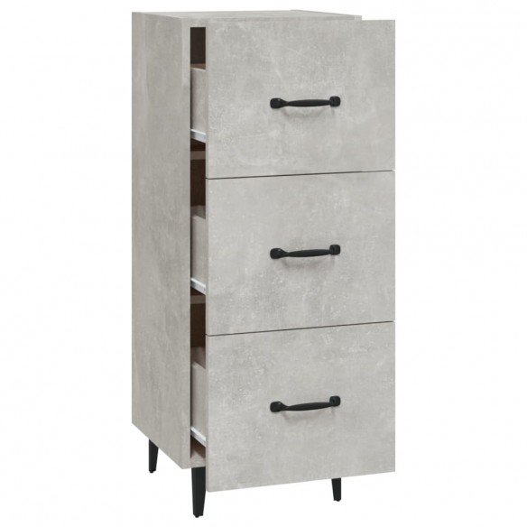 Buffet Gris béton 34,5x34x90 cm Bois d'ingénierie