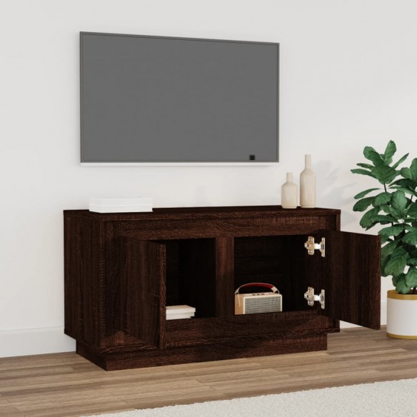 Meuble TV chêne marron 80x35x45 cm bois d'ingénierie