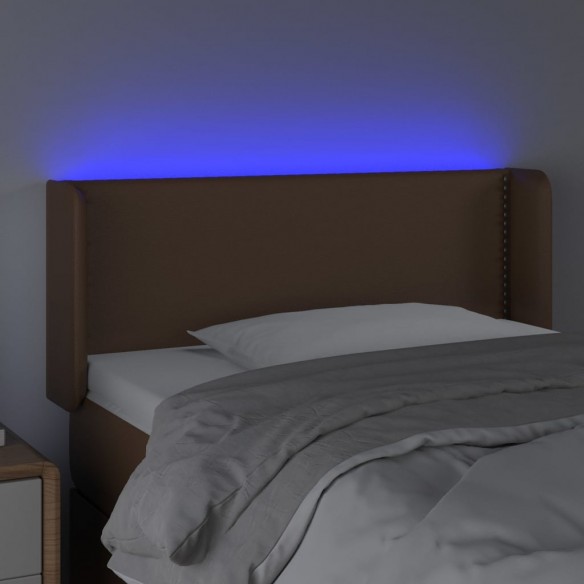 Tête de lit à LED Marron 93x16x78/88 cm Similicuir