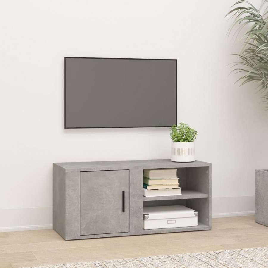 Meuble TV Gris béton 80x31,5x36 cm Bois d'ingénierie