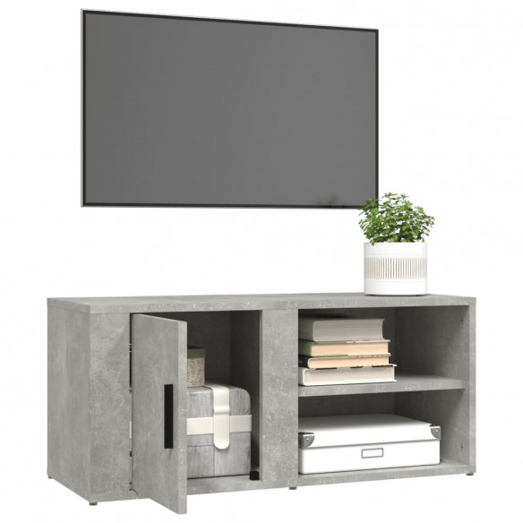 Meuble TV Gris béton 80x31,5x36 cm Bois d'ingénierie