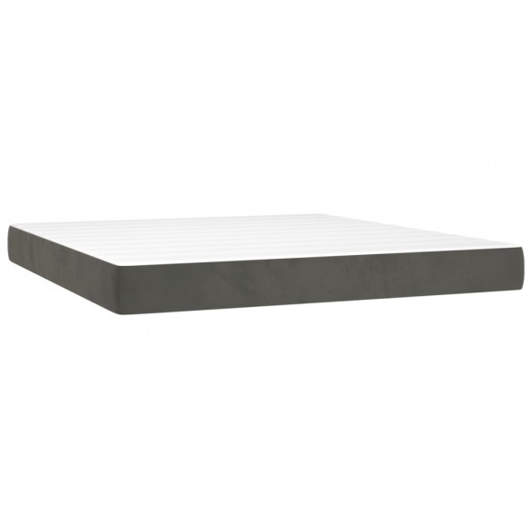 Cadre de lit et matelas Gris foncé 200x200cm Velours