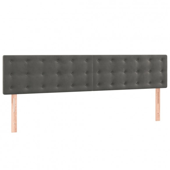 Cadre de lit et matelas Gris foncé 200x200cm Velours