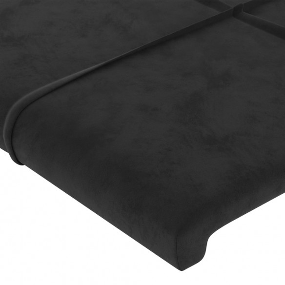 Tête de lit avec oreilles Noir 203x16x78/88 cm Velours