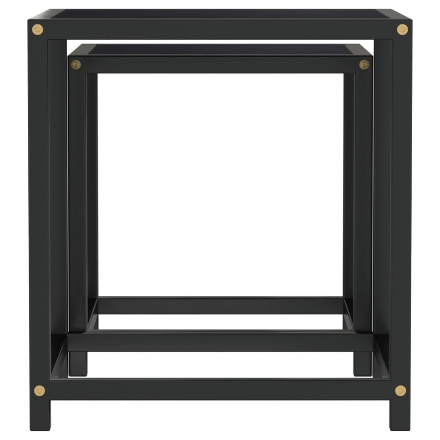 Tables à thé 2 pcs MDF Noir