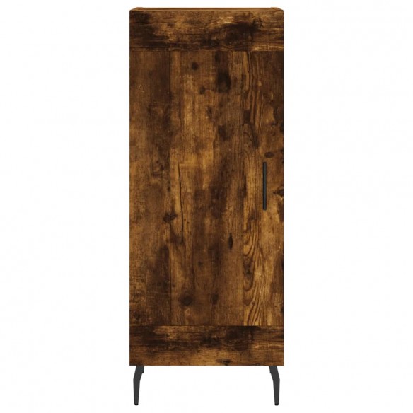 Buffet haut Chêne fumé 34,5x34x180 cm Bois d'ingénierie