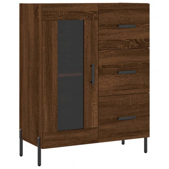 Buffet haut Chêne marron 69,5x34x180 cm Bois d'ingénierie