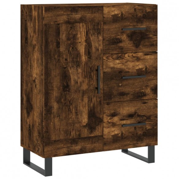 Buffet haut Chêne fumé 69,5x34x180 cm Bois d'ingénierie