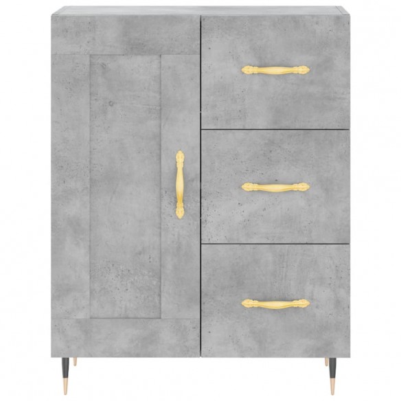 Buffet haut Gris béton 69,5x34x180 cm Bois d'ingénierie