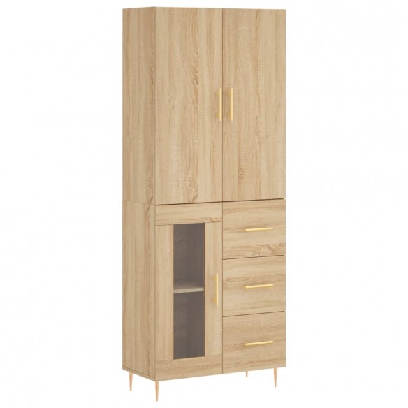 Buffet haut Chêne sonoma 69,5x34x180 cm Bois d'ingénierie