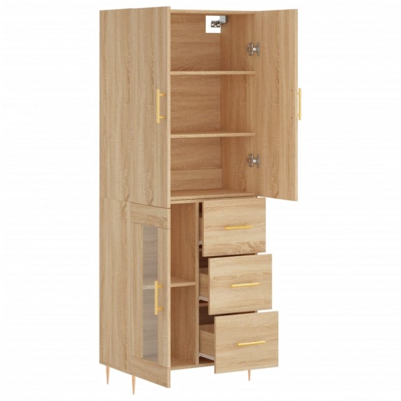 Buffet haut Chêne sonoma 69,5x34x180 cm Bois d'ingénierie