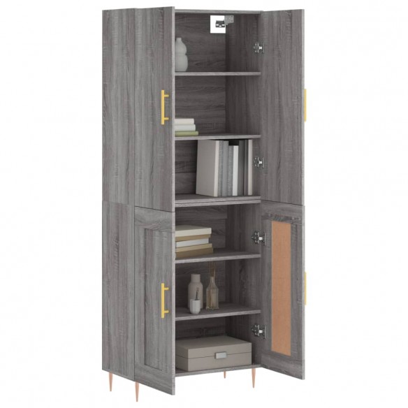 Buffet haut Sonoma gris 69,5x34x180 cm Bois d'ingénierie