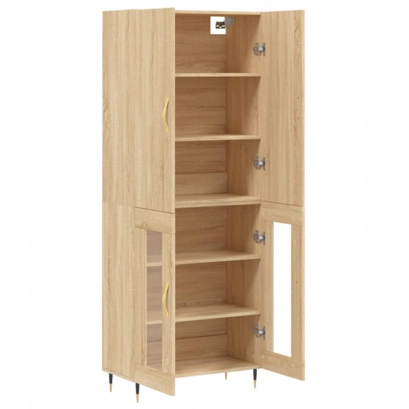 Buffet haut Chêne sonoma 69,5x34x180 cm Bois d'ingénierie