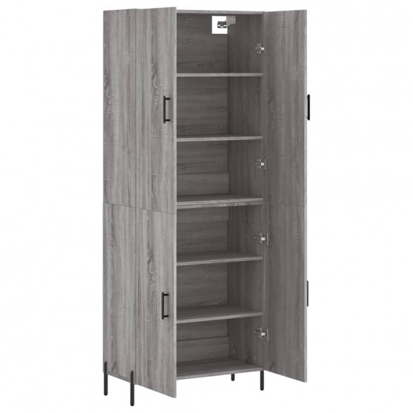 Buffet haut Sonoma gris 69,5x34x180 cm Bois d'ingénierie