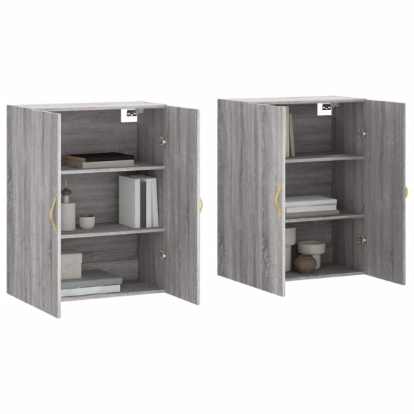 Armoires murales 2 pcs sonoma gris 69,5x34x90 cm