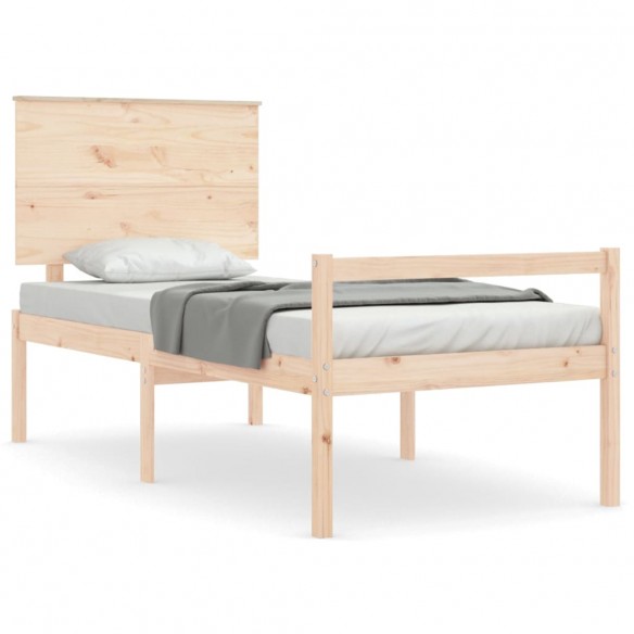 Lit pour personne âgée et tête de lit petit simple bois massif