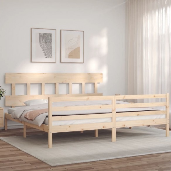 Cadre de lit avec tête de lit super king bois massif
