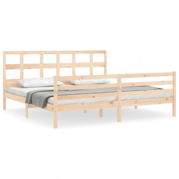 Cadre de lit avec tête de lit 200x200 cm bois massif