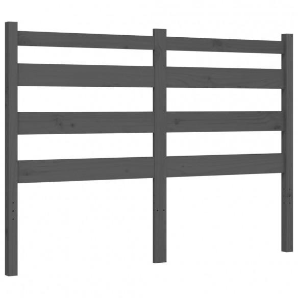 Cadre de lit avec tête de lit gris double bois massif