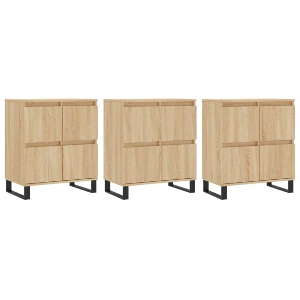 Buffets 3 pcs Chêne sonoma Bois d'ingénierie