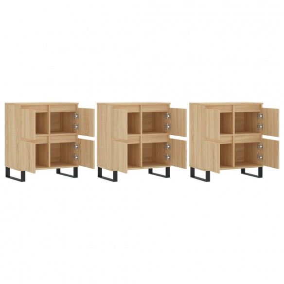 Buffets 3 pcs Chêne sonoma Bois d'ingénierie