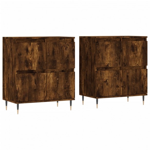 Buffets 2 pcs chêne fumé bois d'ingénierie