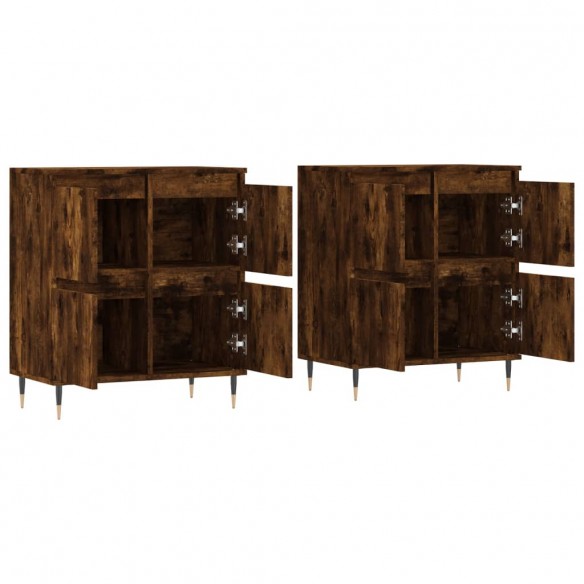 Buffets 2 pcs chêne fumé bois d'ingénierie