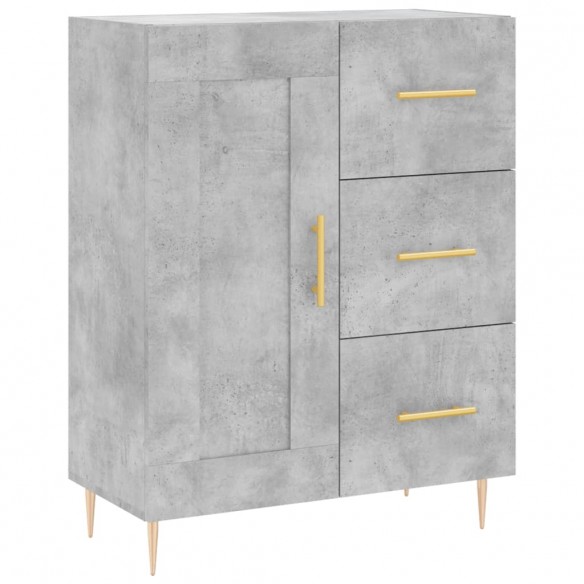 Buffet haut Gris béton 69,5x34x180 cm Bois d'ingénierie