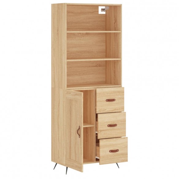 Buffet haut Chêne sonoma 69,5x34x180 cm Bois d'ingénierie