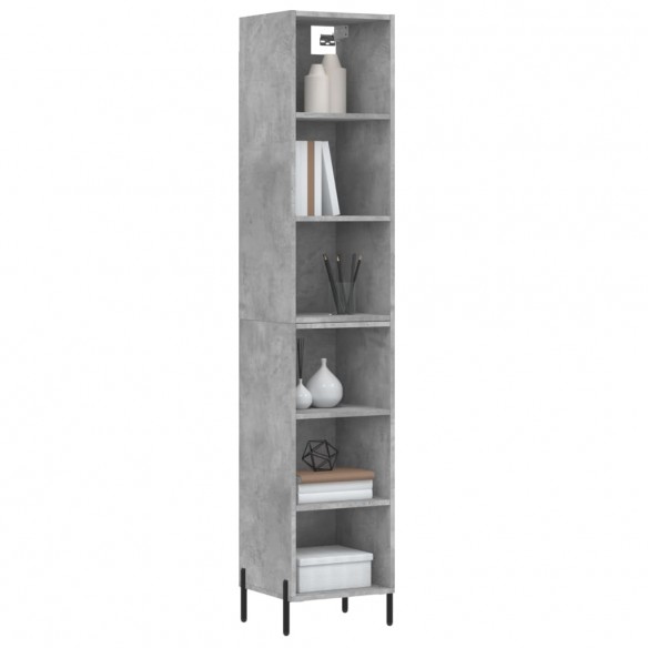 Buffet haut Gris béton 34,5x32,5x180 cm Bois d'ingénierie