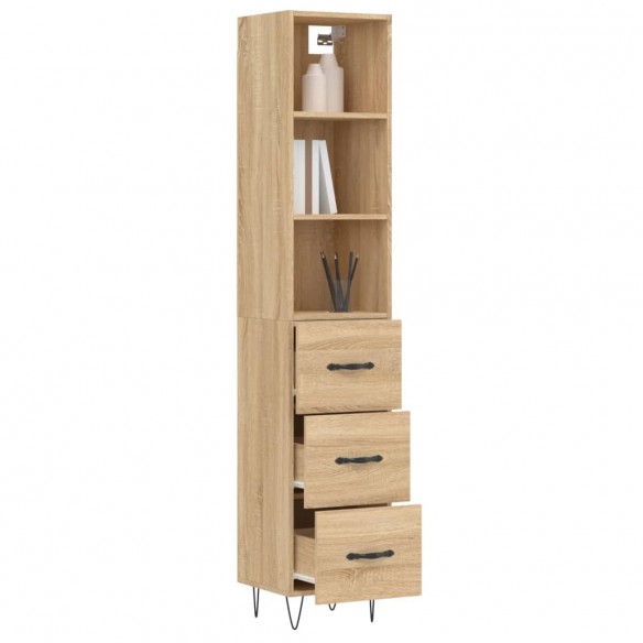 Buffet haut Chêne sonoma 34,5x34x180 cm Bois d'ingénierie