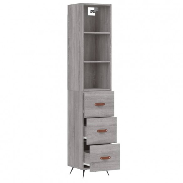 Buffet haut Sonoma gris 34,5x34x180 cm Bois d'ingénierie