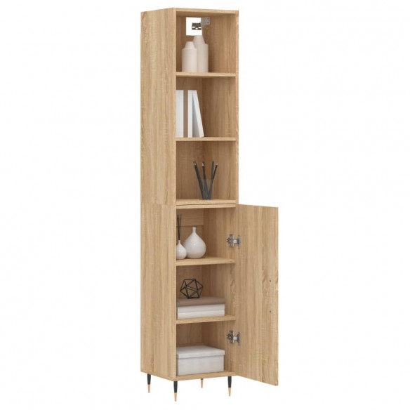 Buffet haut Chêne sonoma 34,5x34x180 cm Bois d'ingénierie