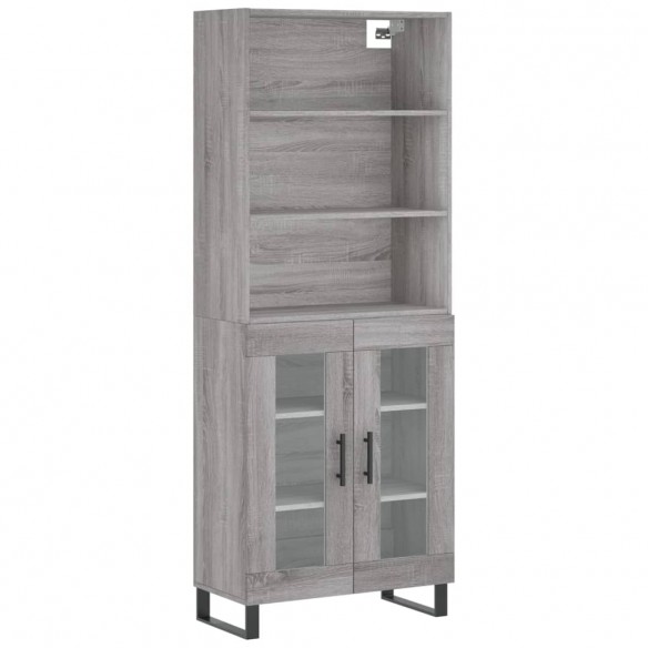 Buffet haut Sonoma gris 69,5x34x180 cm Bois d'ingénierie